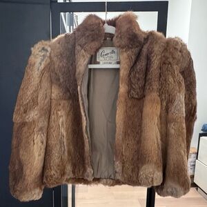 Vintage rabbit fur cropped jacket